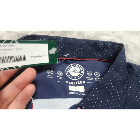 NWT Flag & Anthem Men's Large Navy SS Commuter Shirt - Picture 4 of 9